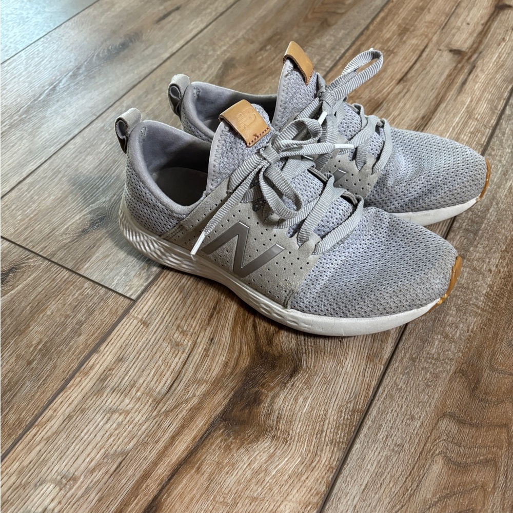 New Balance Gray and Tan Athletic Shoes
